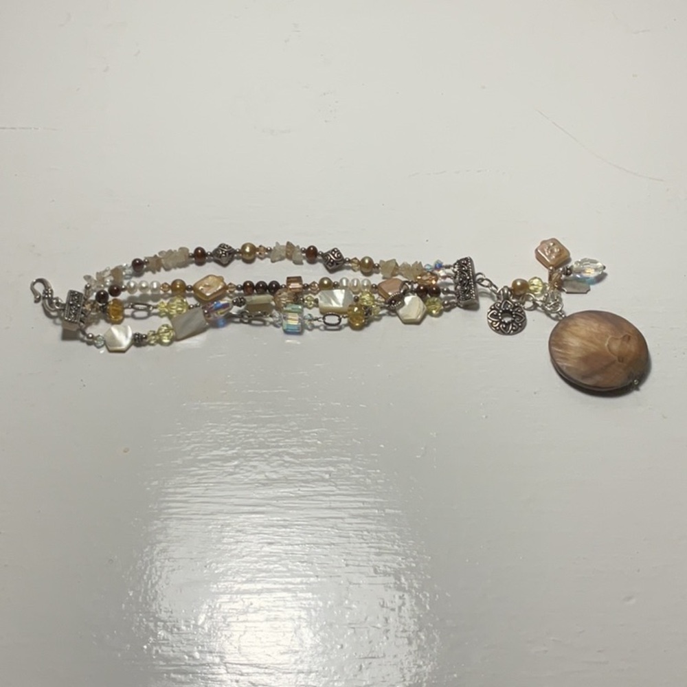Tres Jolie Beaded Silver Stacked Bracelet